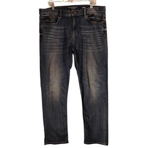 Banana Republic Traveler jeans mens 36x30 blue denim slim fit dark wash stretch